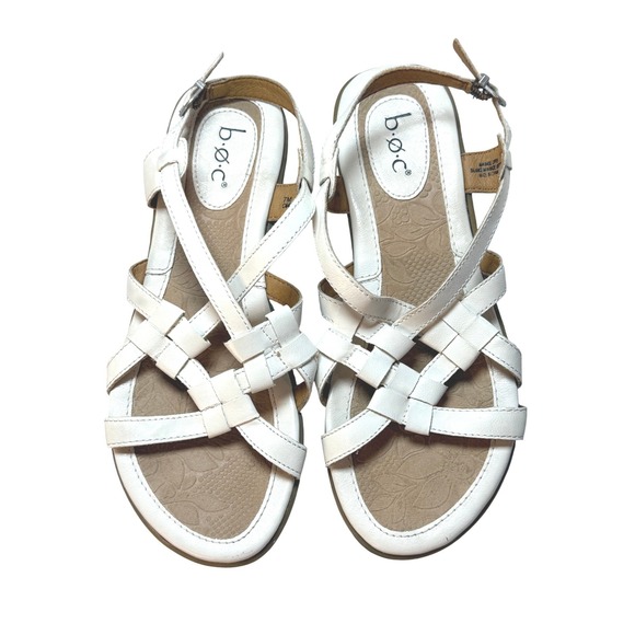 b.o.c. Shoes - b.o.c. Born Concept White Strappy Woven Cage Sandals C6430101 Womens 7M